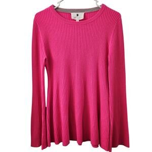 Lisa Perry Cashmere Sweater Pink L Cozycore Fall Knit Quiet Luxury Designer Chic